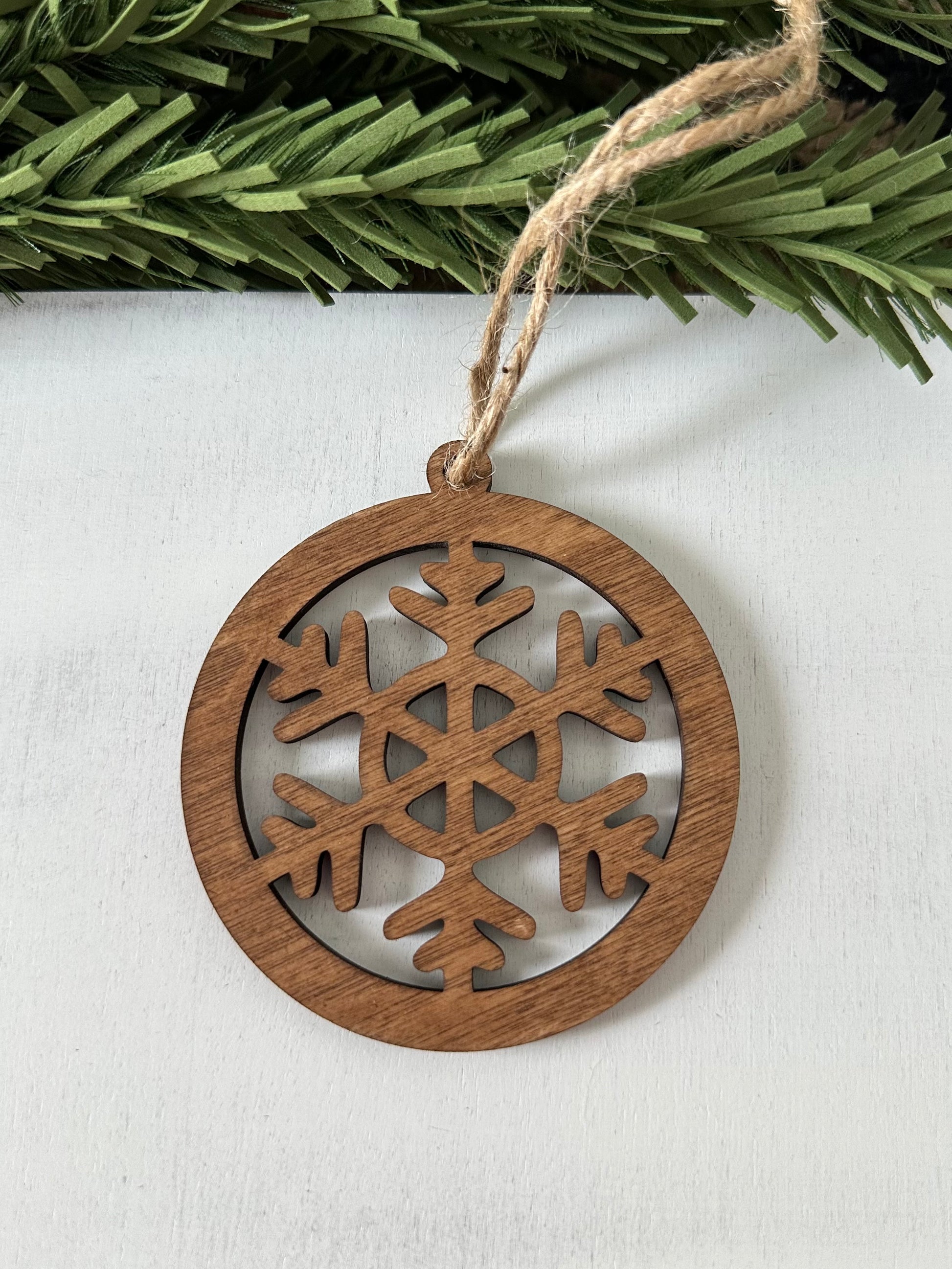 wood snowflake ornament