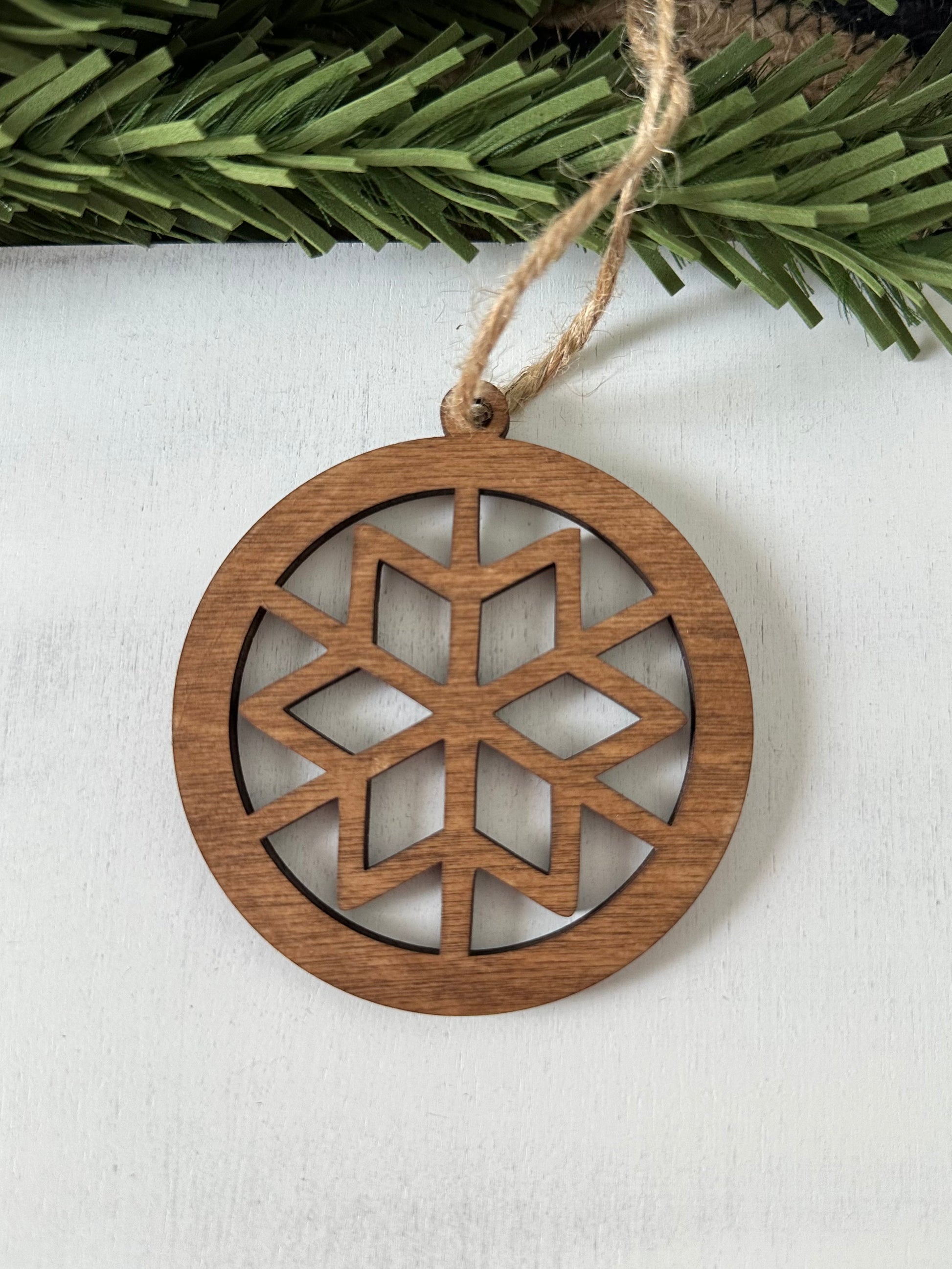 wood snowflake ornament