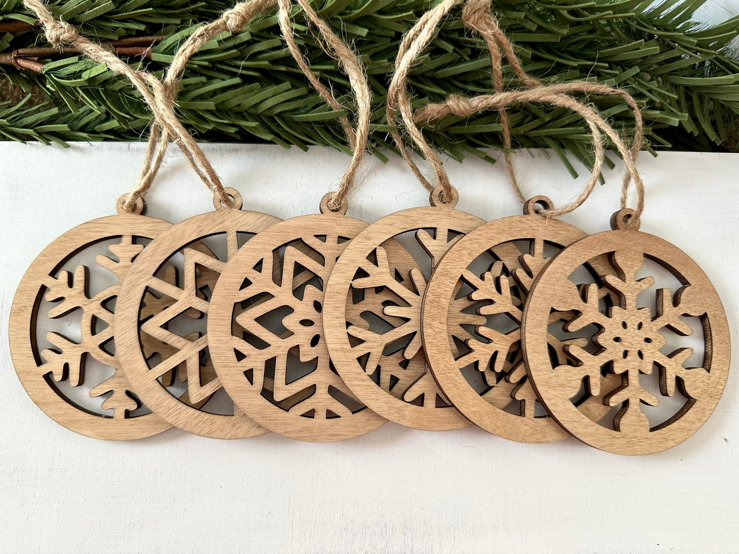 wood snowflake ornaments
