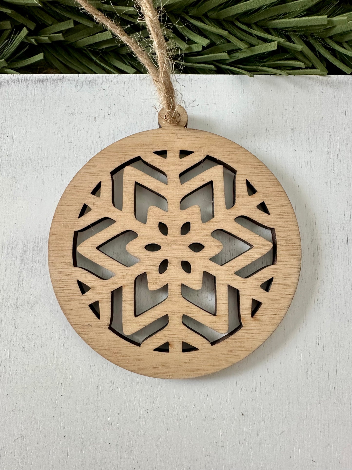 wood snowflake ornament