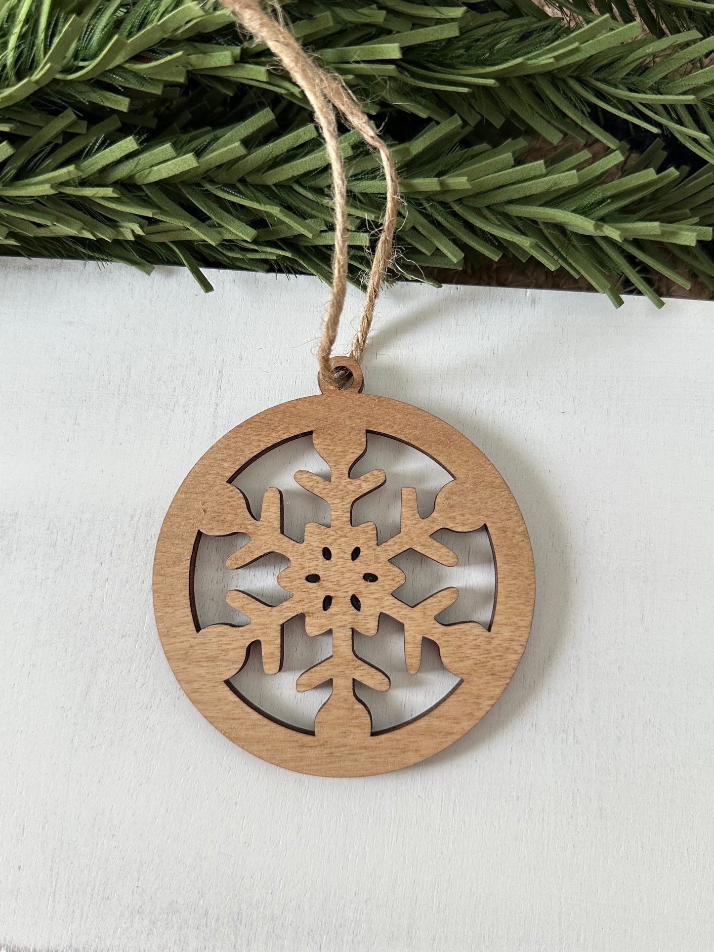 wood snowflake ornament