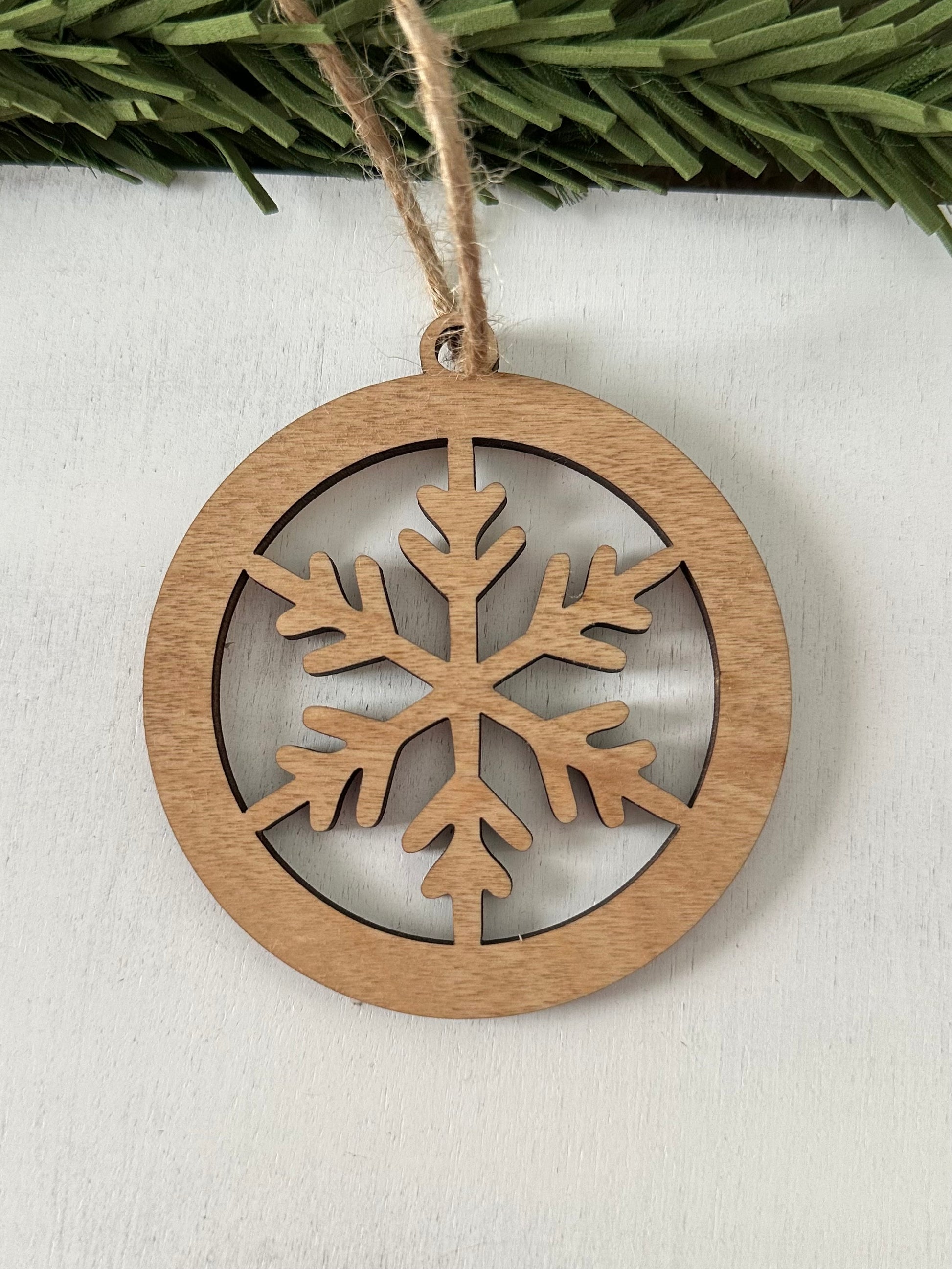 wood snowflake ornament