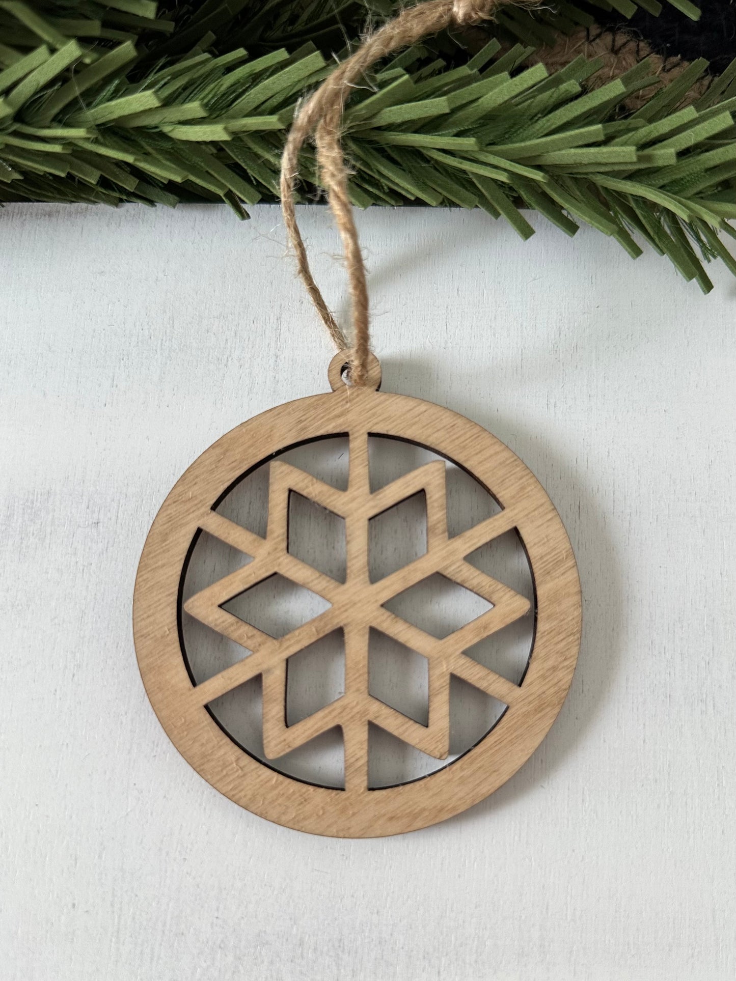 wood snowflake ornament