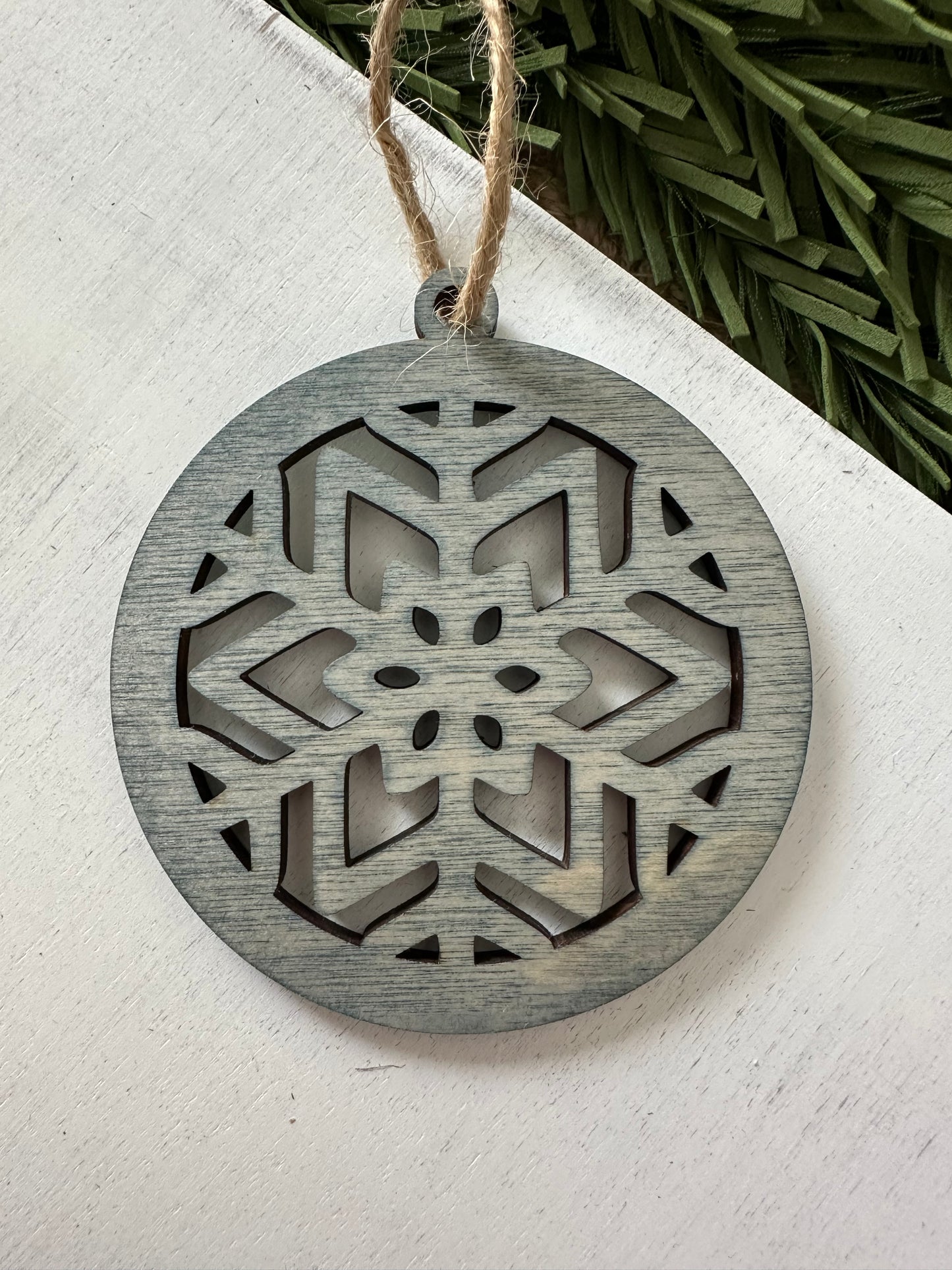 wood snowflake ornament