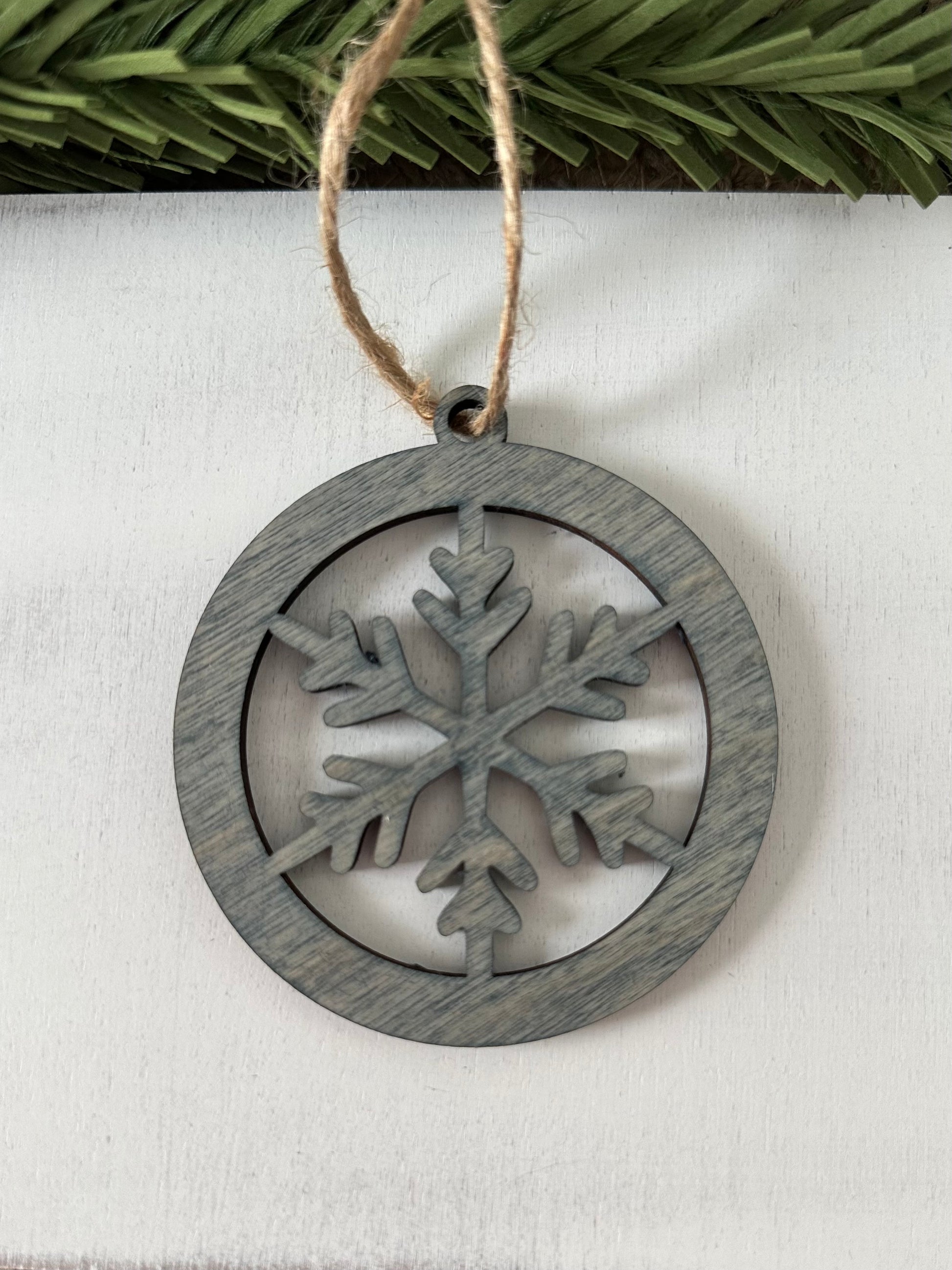 wood snowflake ornament