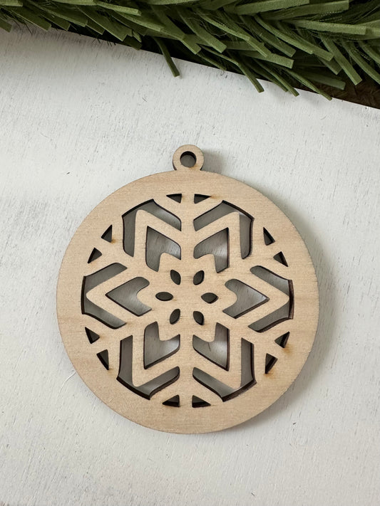 wood snowflake ornament