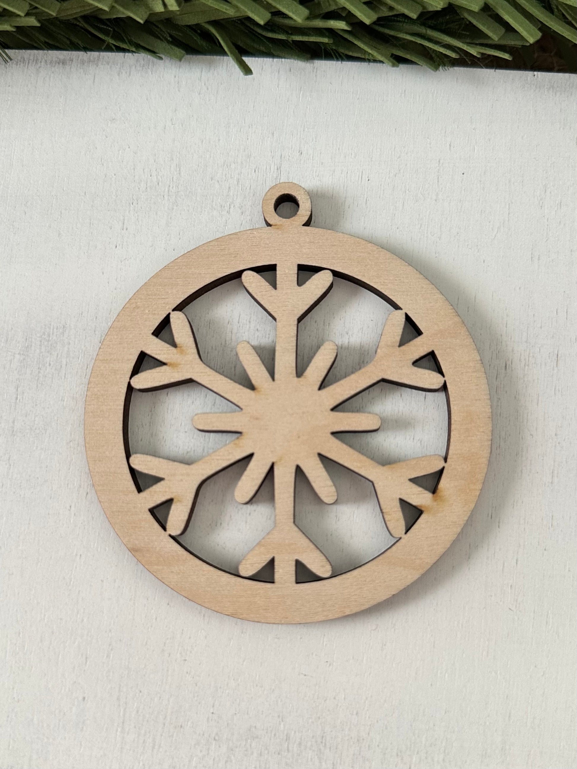 wood snowflake ornament