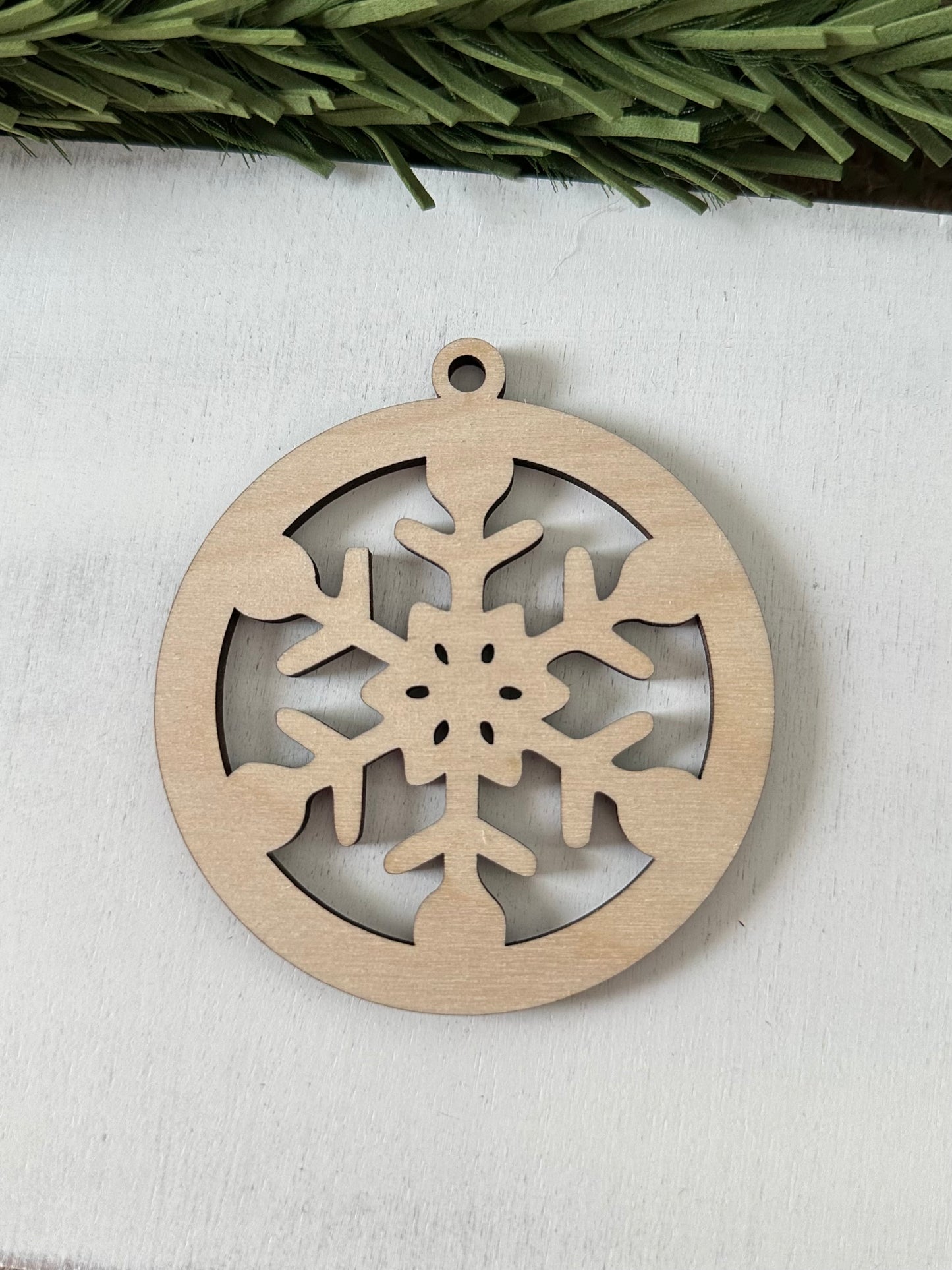 wood snowflake ornament