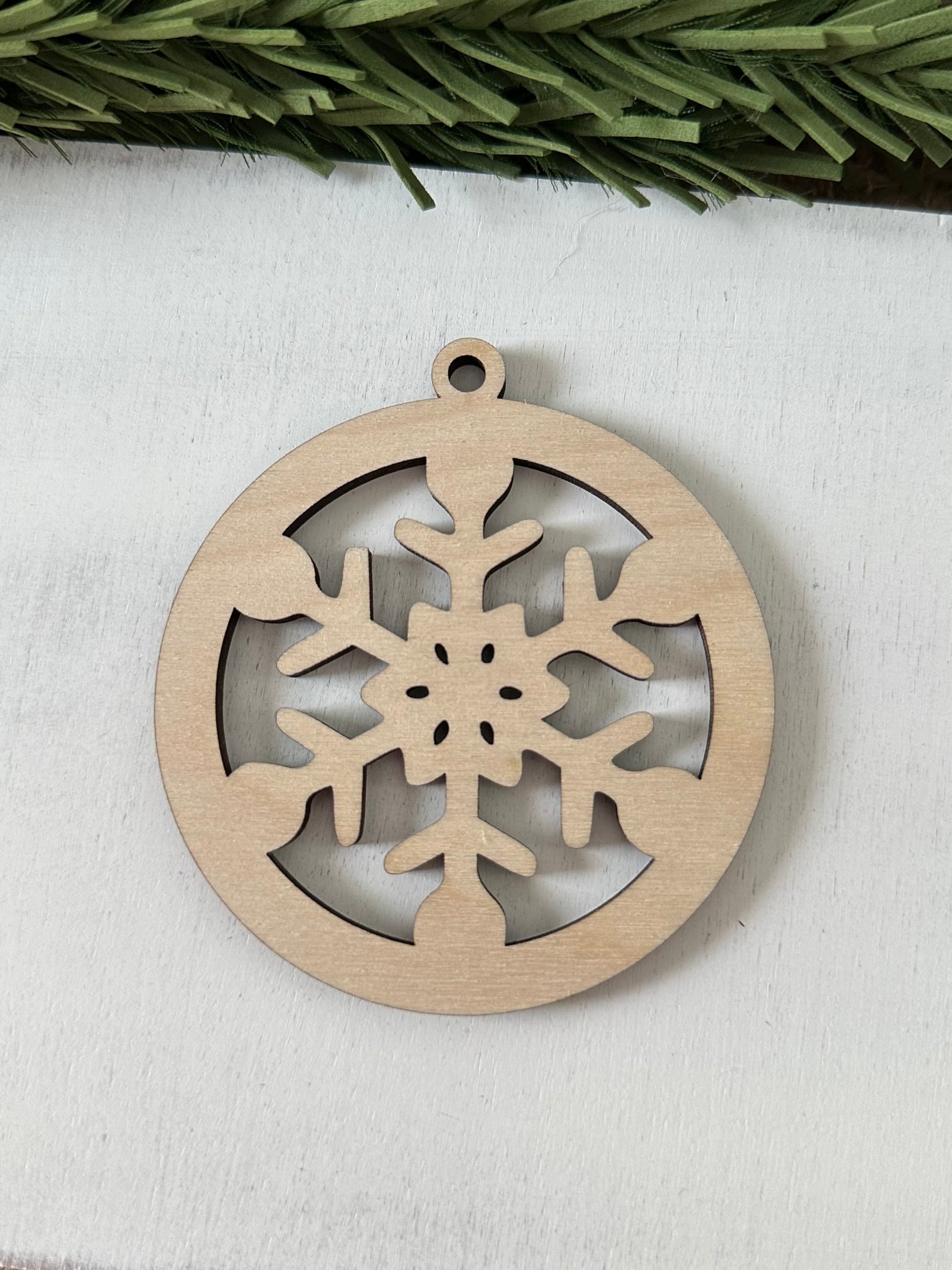 wood snowflake ornament
