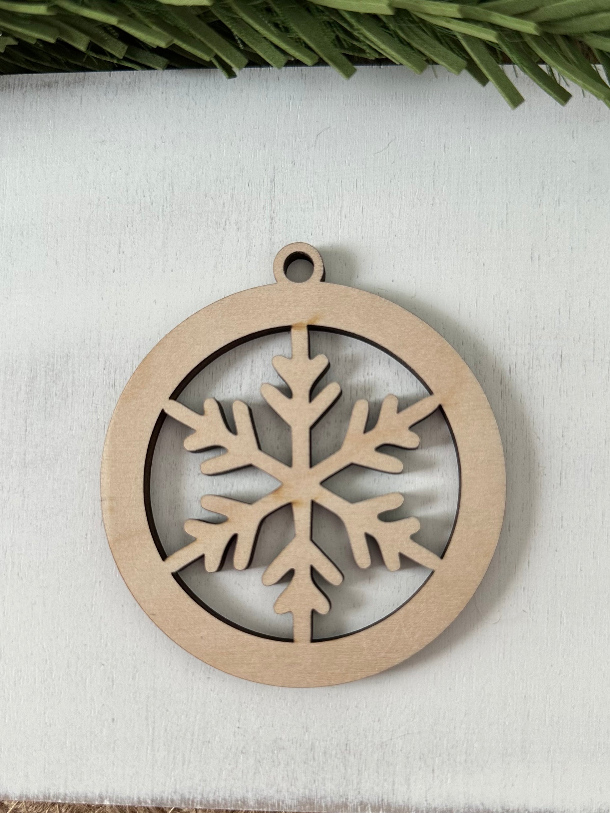 wood snowflake ornament