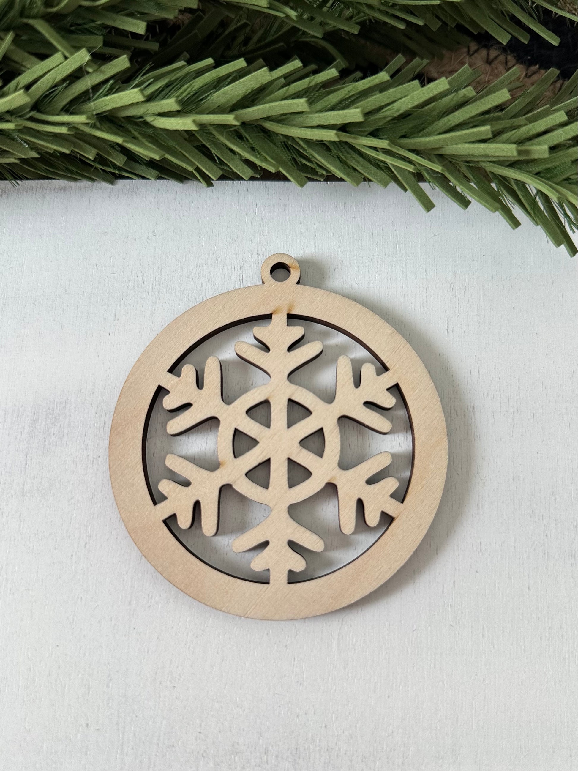 wood snowflake ornament