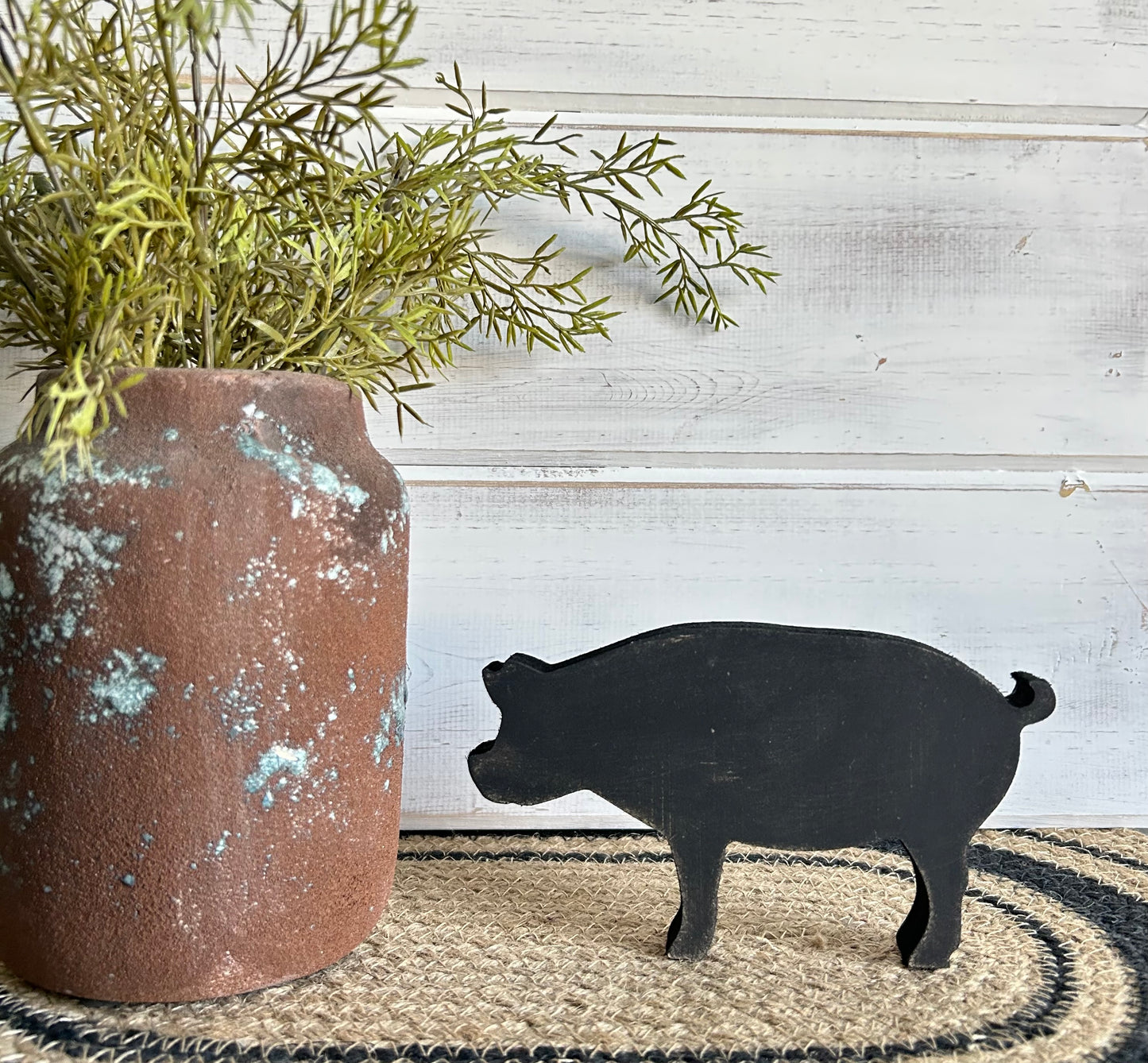 Primitive/Rustic Wood Pig - Shelf Sitter