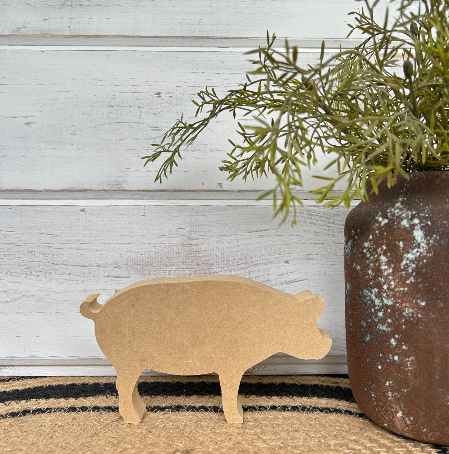 Primitive/Rustic Wood Pig - Shelf Sitter