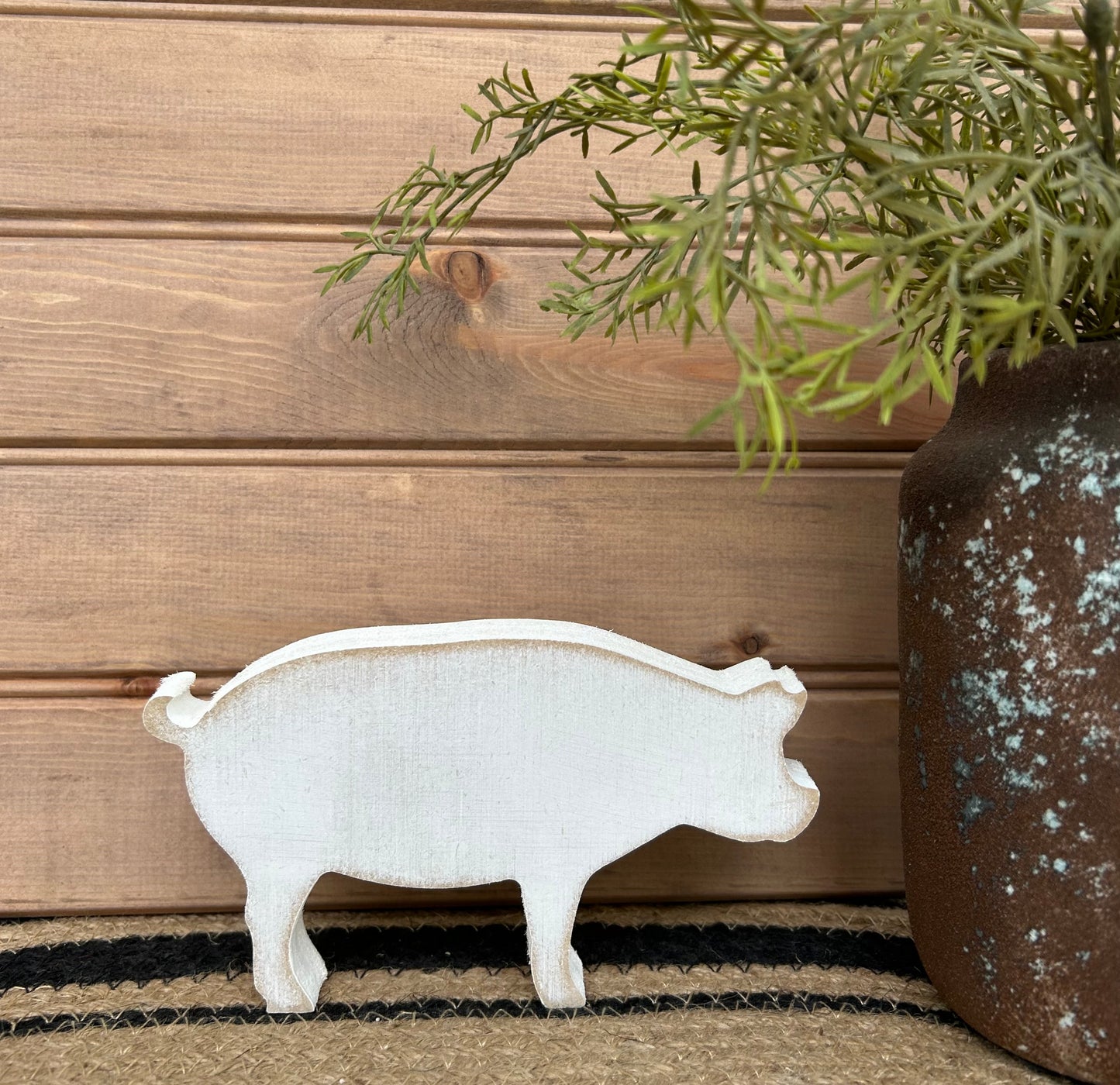 Primitive/Rustic Wood Pig - Shelf Sitter
