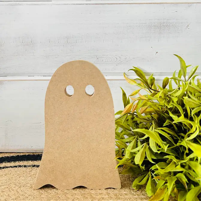 Primitive Wood Halloween Ghost Sitter