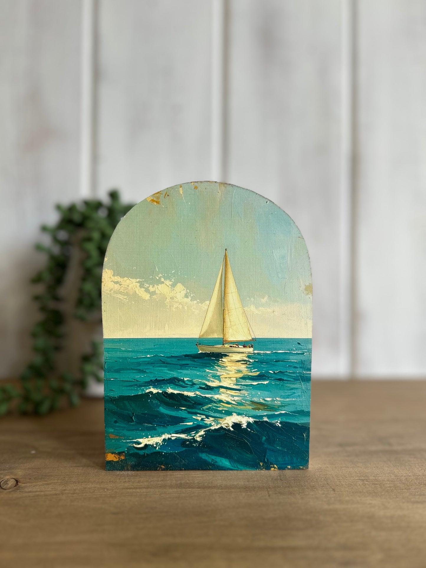 Sailboat Wood Arch- Coastal Decoration Summer 2026 Decor