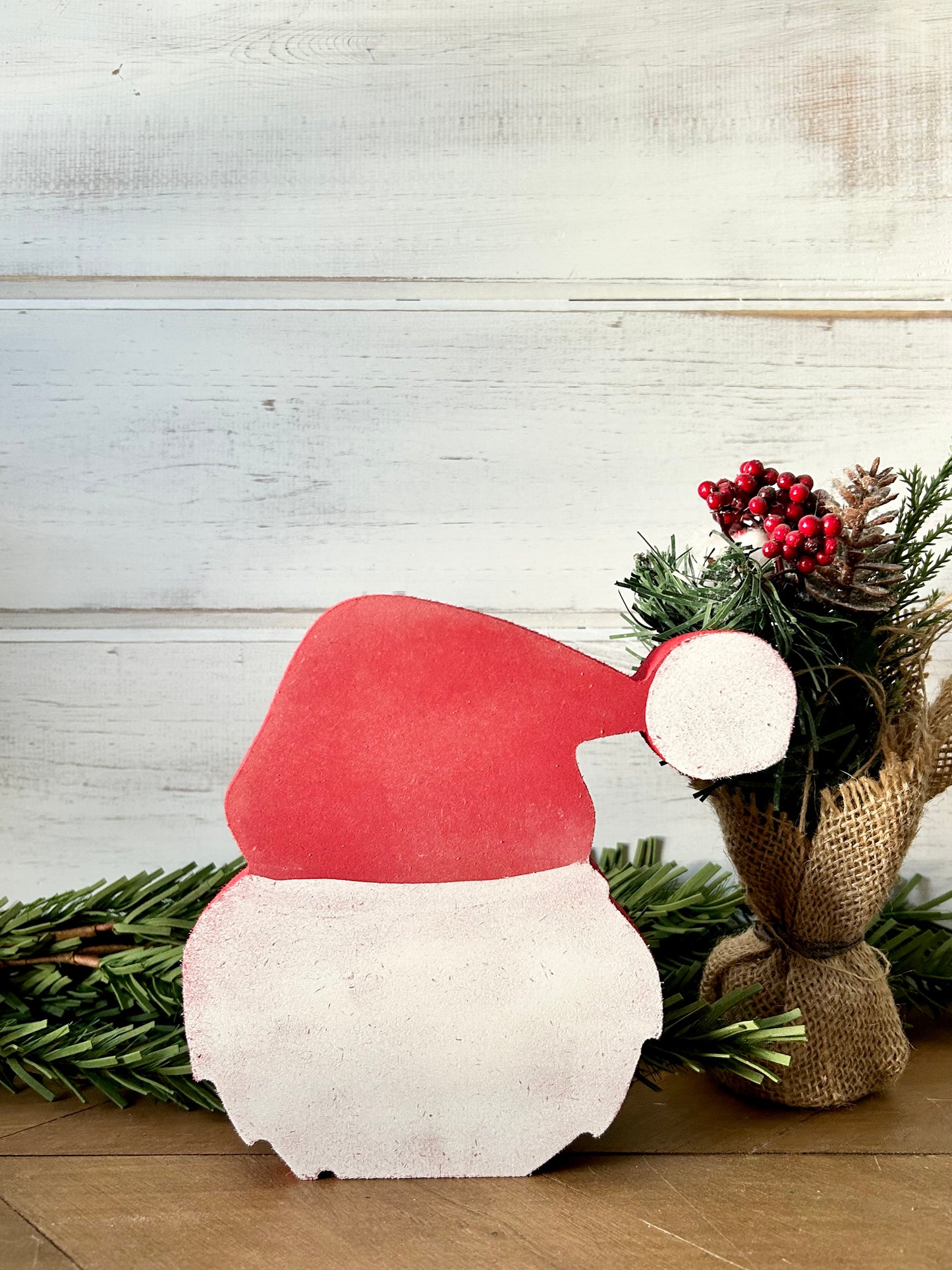 small wood Santa hat and beard