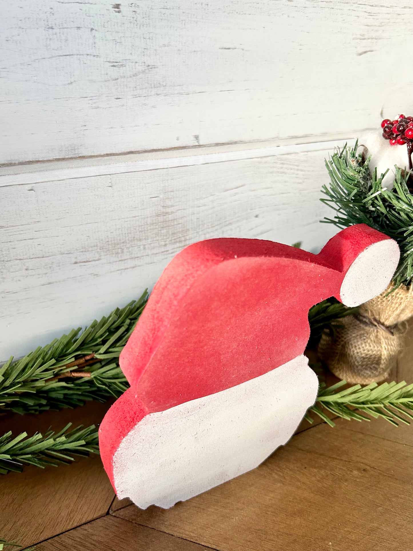 small wood Santa hat and beard