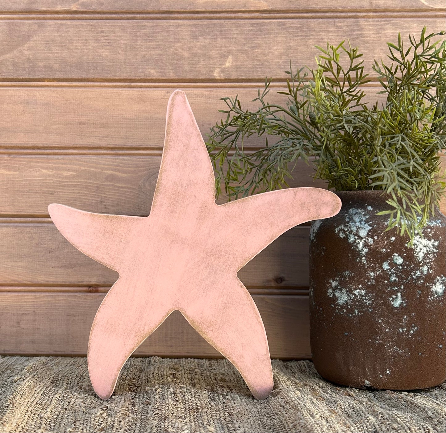 Rustic Wood Starfish - Beach Shelf Sitter