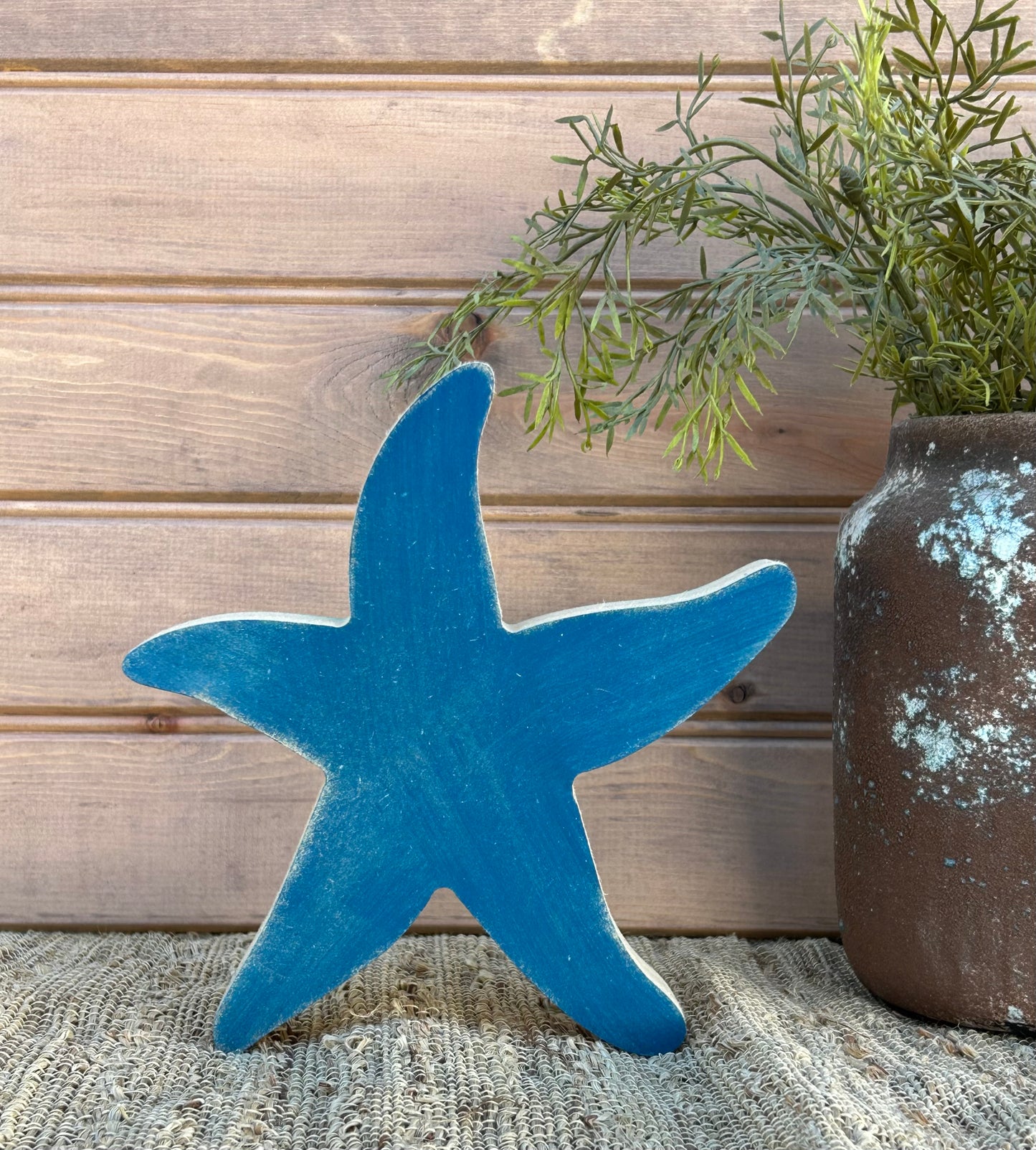 Rustic Wood Starfish - Beach Shelf Sitter