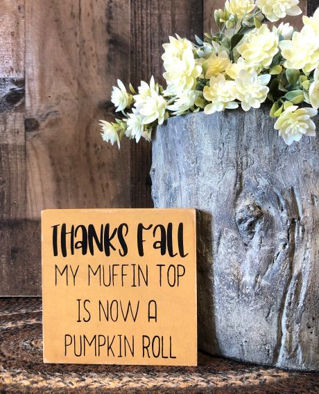 Thanks Fall - Funny Rustic Shelf Sitter