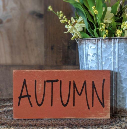"Autumn" wood sign