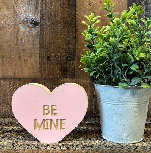 Primitive Wood Candy Hearts - Carved Valentine Heart