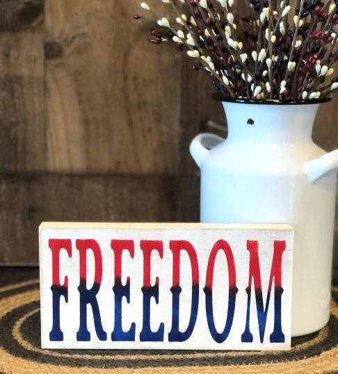 Freedom - Americana Rustic Shelf Sitter