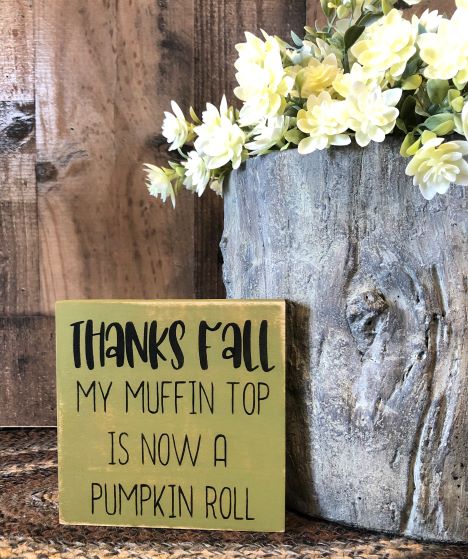 Thanks Fall - Funny Rustic Shelf Sitter