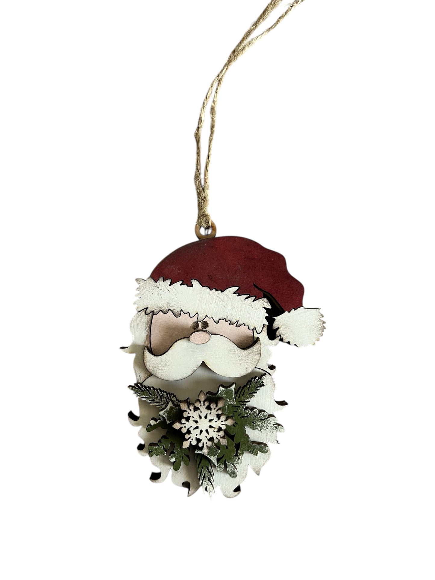 Santa- Layered Wood Christmas Ornament