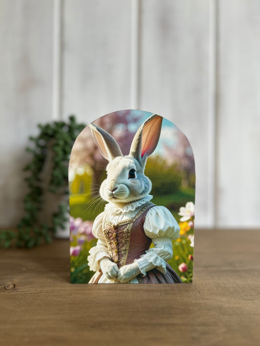 Victorian Spring Bunny Wood Arch- Spring 2026 Decor