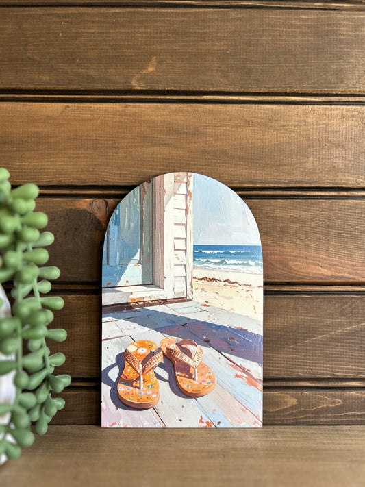 Flip Flops - Printed Wood Arch - Beach Decor