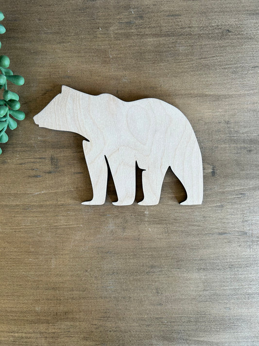 DIY Thin Blanks - Wood Bear - Pack of 4