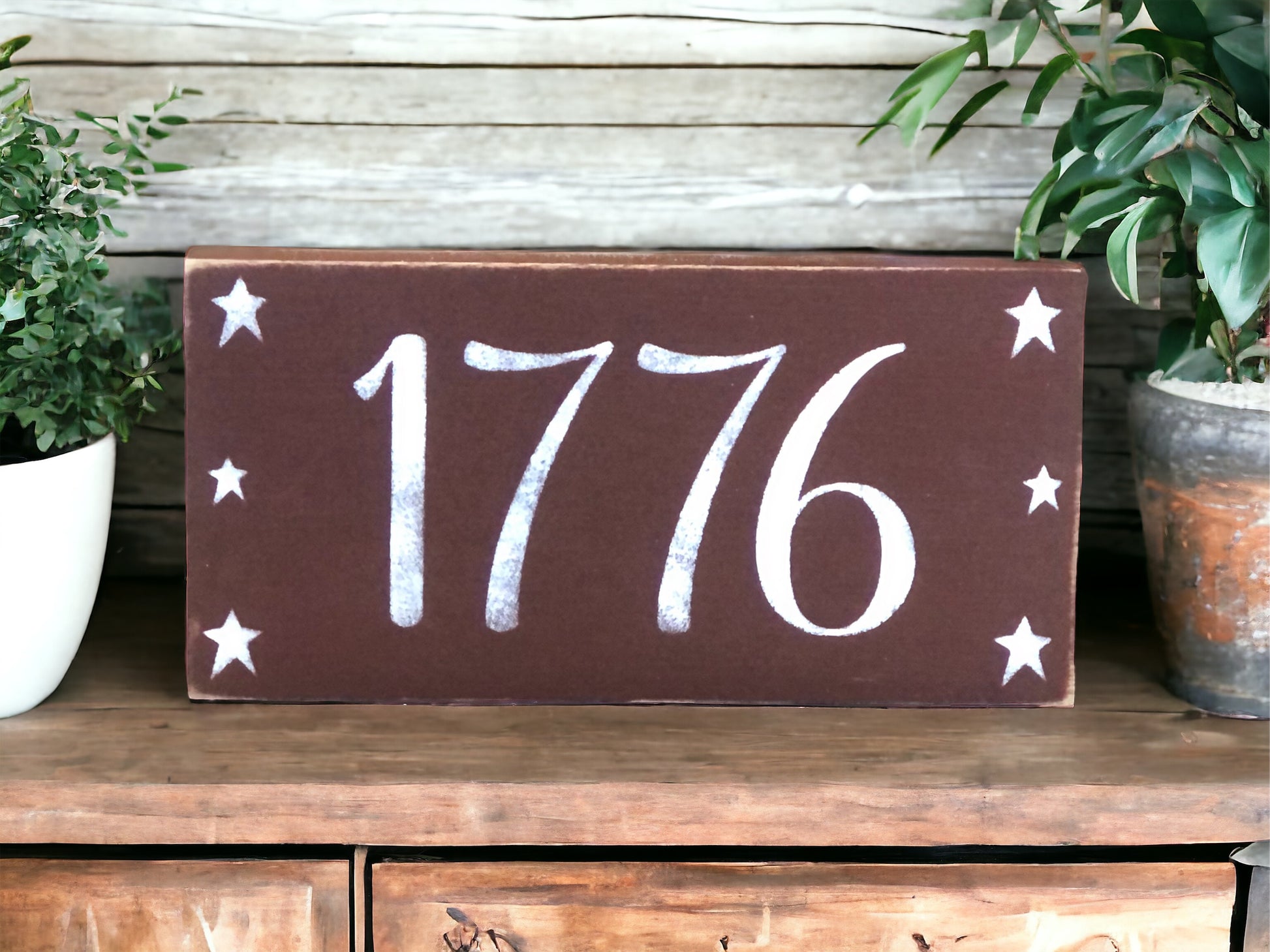 "1776" wood sign