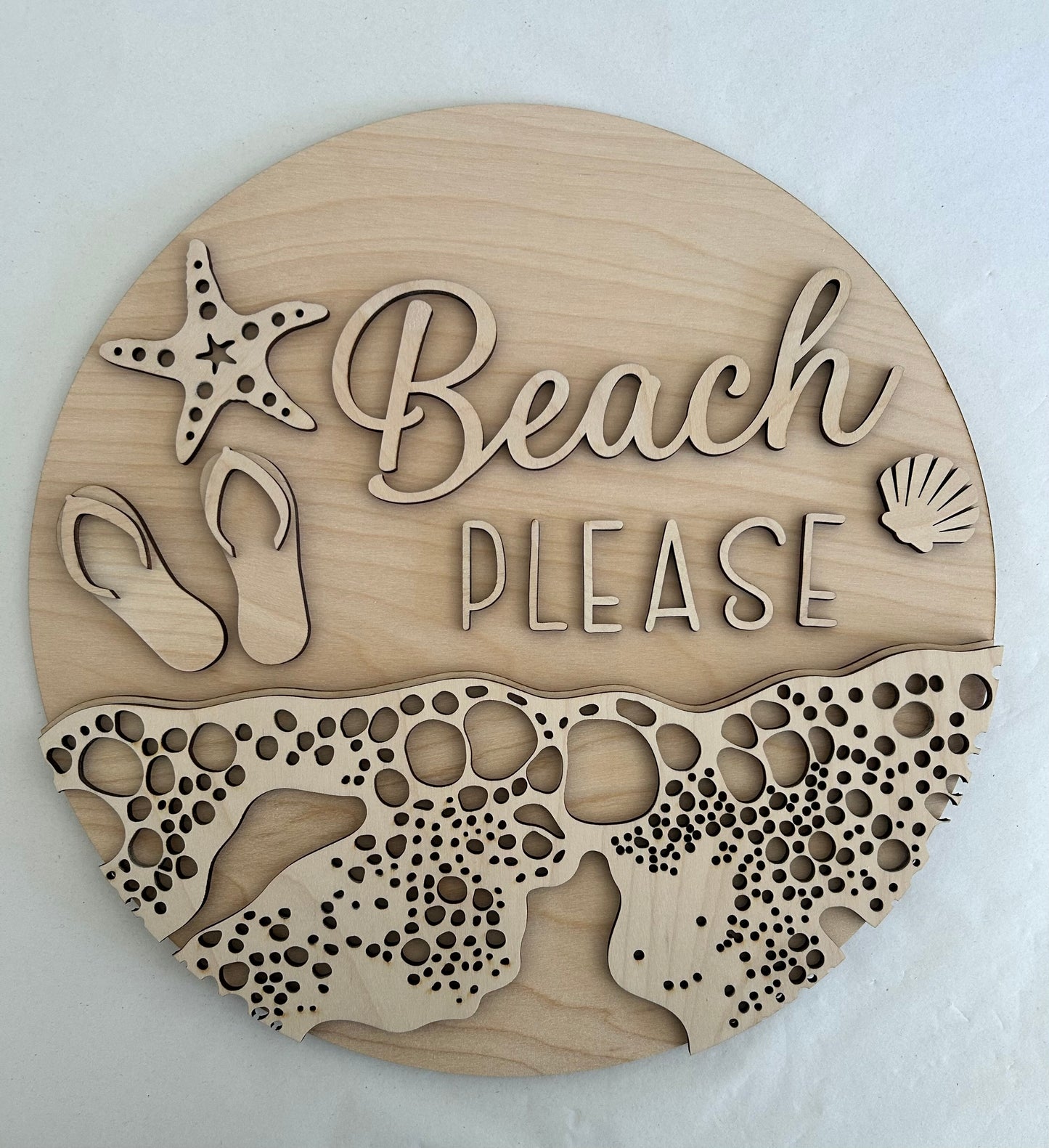 Beach Please DIY Wood Layered Round