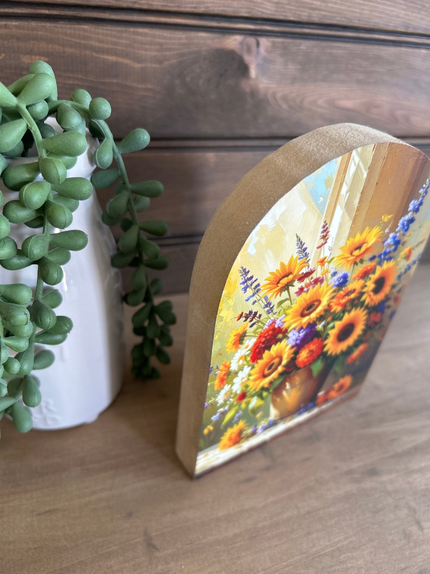 Summer Flowers Bouquet Wood Arch- Summer 2026 Decor