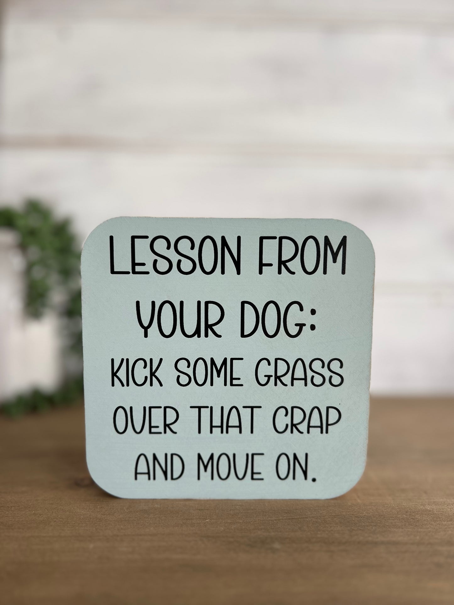 Lesson From Your Dog- Funny Wood Sign Pet Decor
