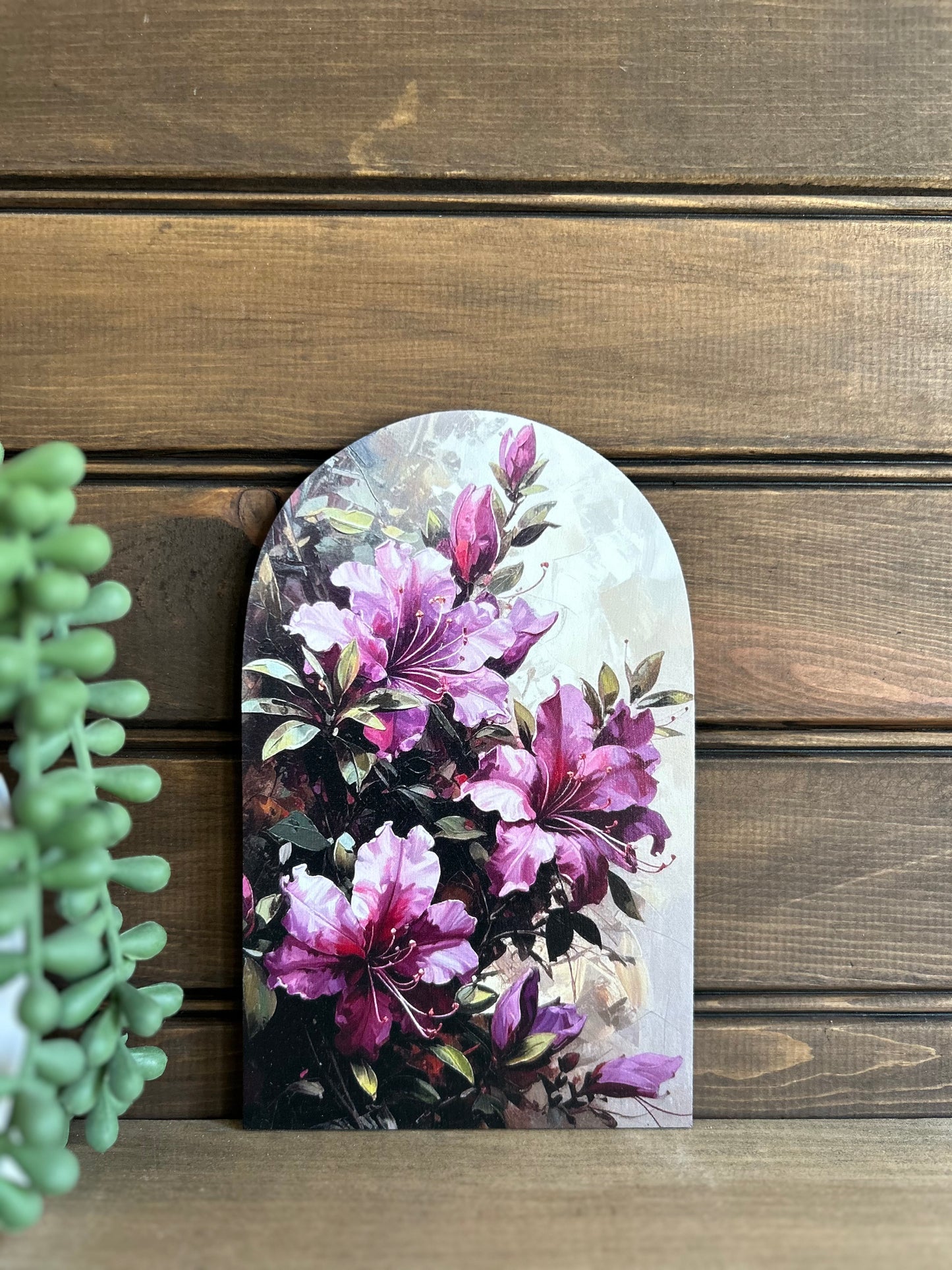 Azalea Bush - Printed Wood Arch - Floral Decor