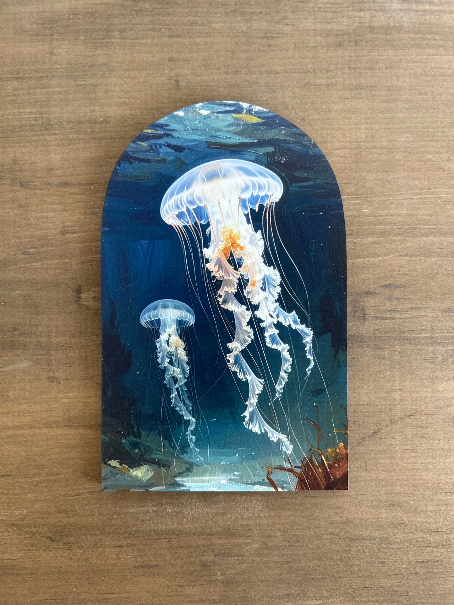 Jellyfish - Printed Wood Arch - Beach Decor
