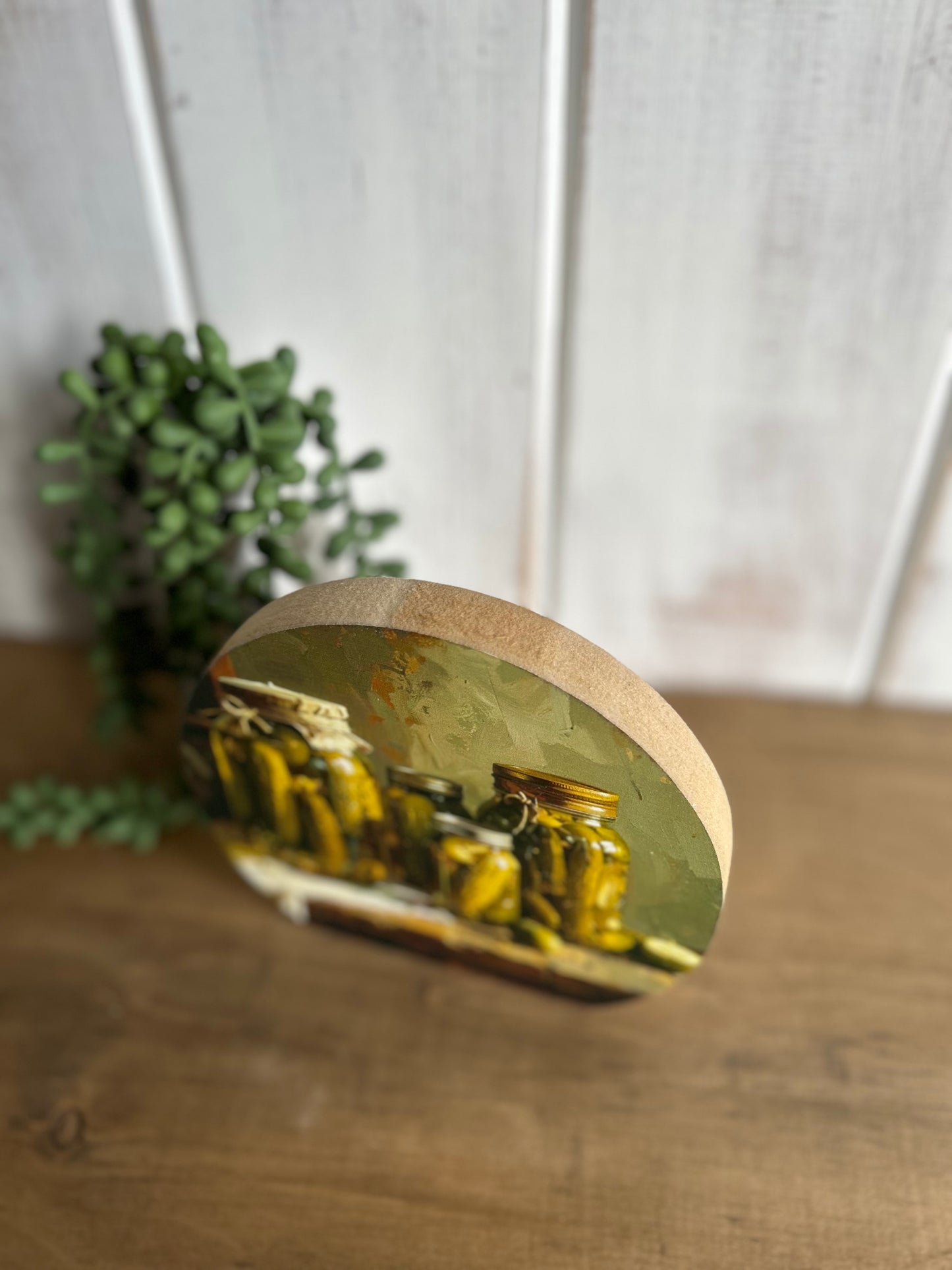 Pickle Jars - Wood Spring Decor Circle Sign