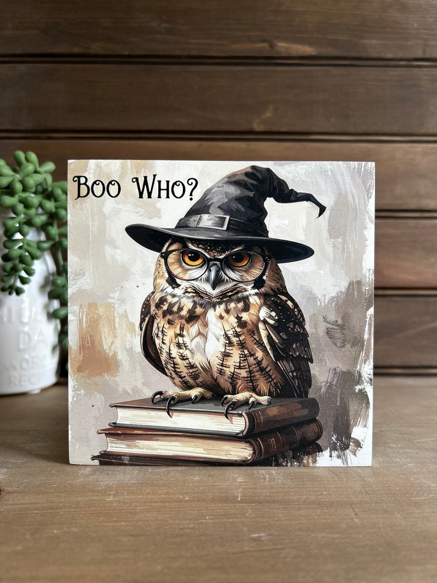Boo Who? Halloween Owl Wood Sign - Fall/Halloween Decor