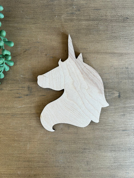 DIY Thin Blanks - Wood Unicorn - Pack of 4