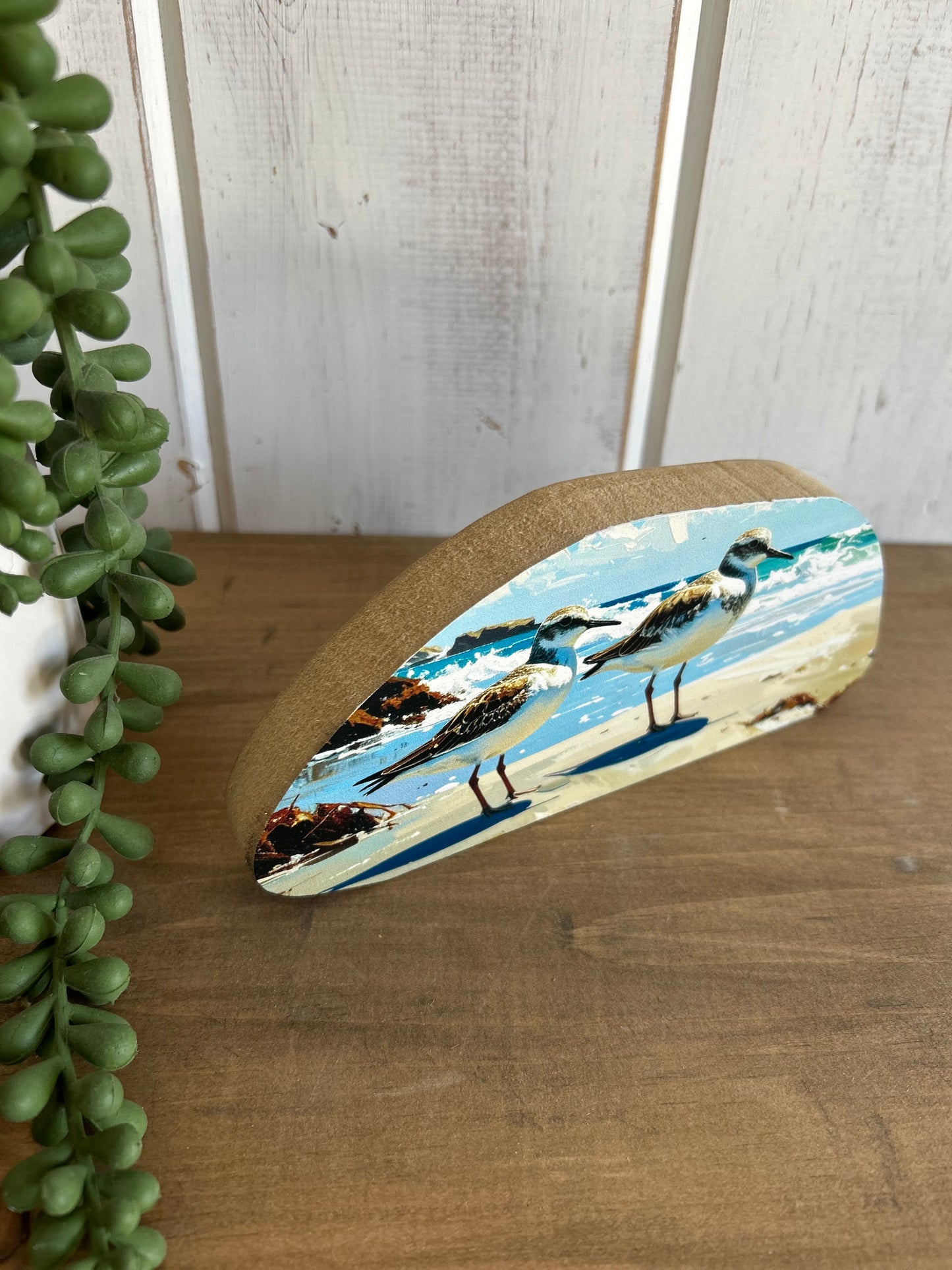 Sandpipers - Abstract Wood Sitter - Coastal/Beach Decor