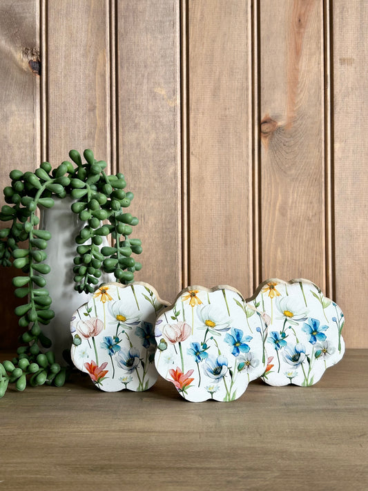 Flower Miniatures Set of 3 - Rustic Wood Spring 2026 Decor 