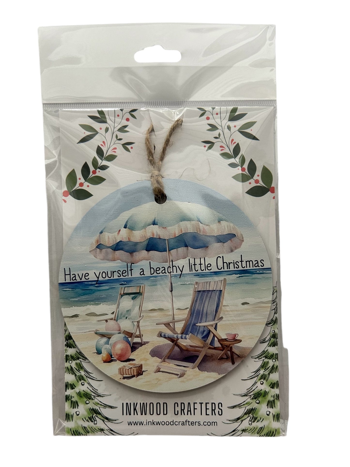 Have Yourself a Beachy Little Christmas - Wood Ornament