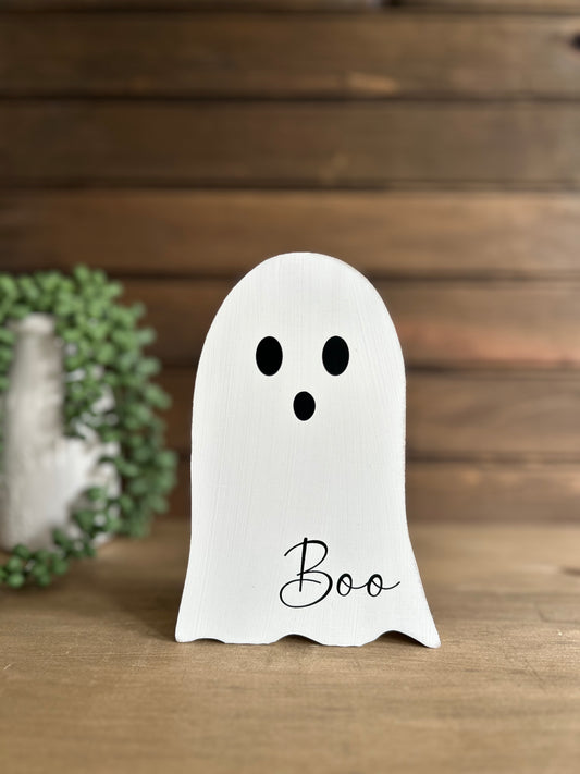 Primitive Wood Halloween Ghost Sitter