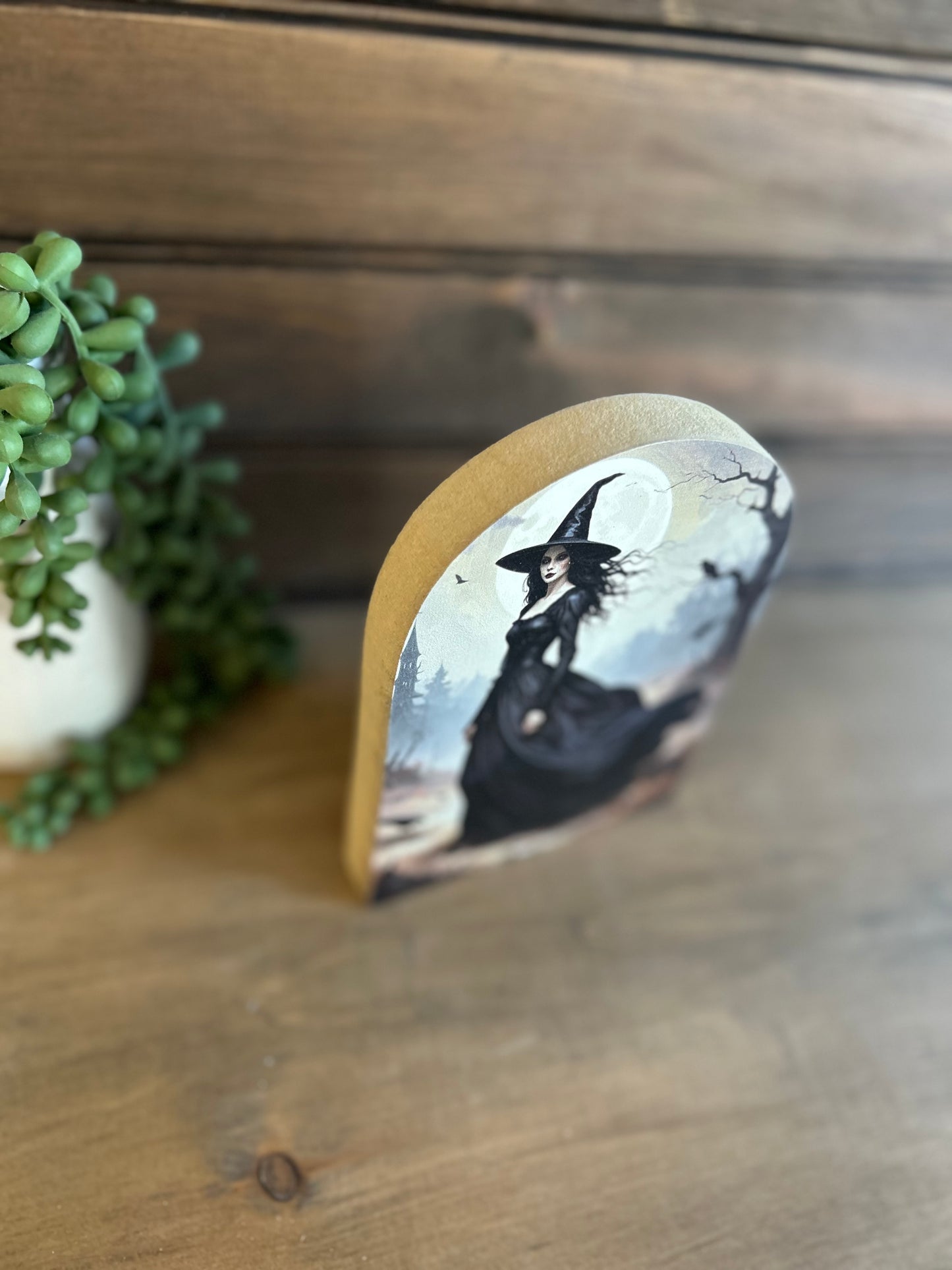 Black Dress Witch Wood Arch - Halloween/Fall 2026 Decor