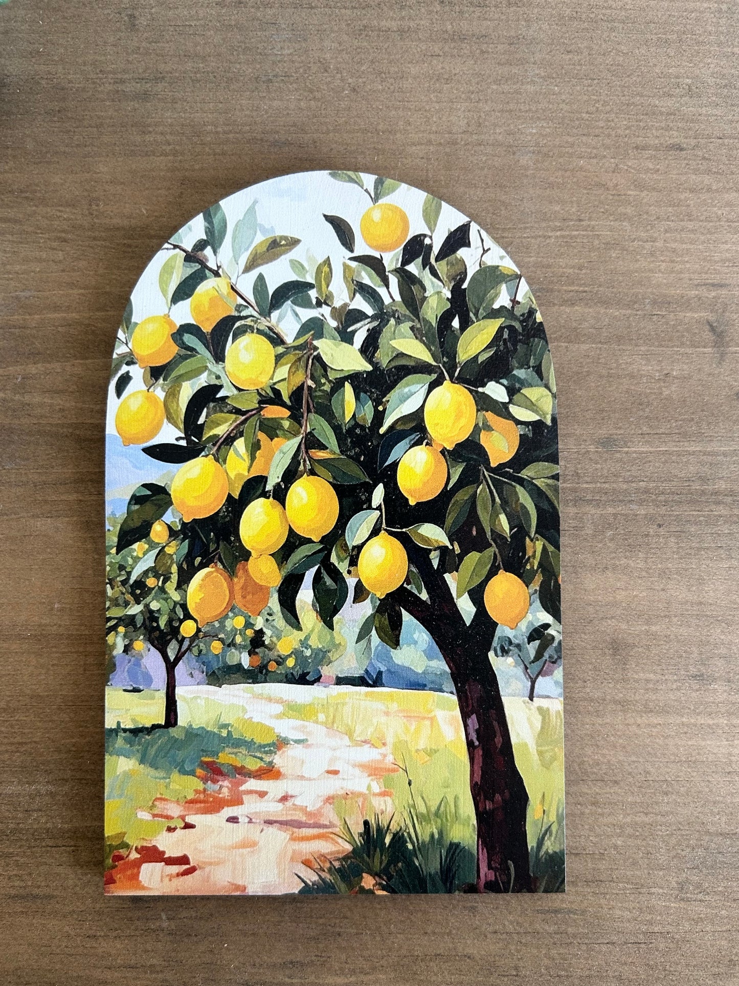 Lemon Tree - Printed Wood Arch - Floral Decor