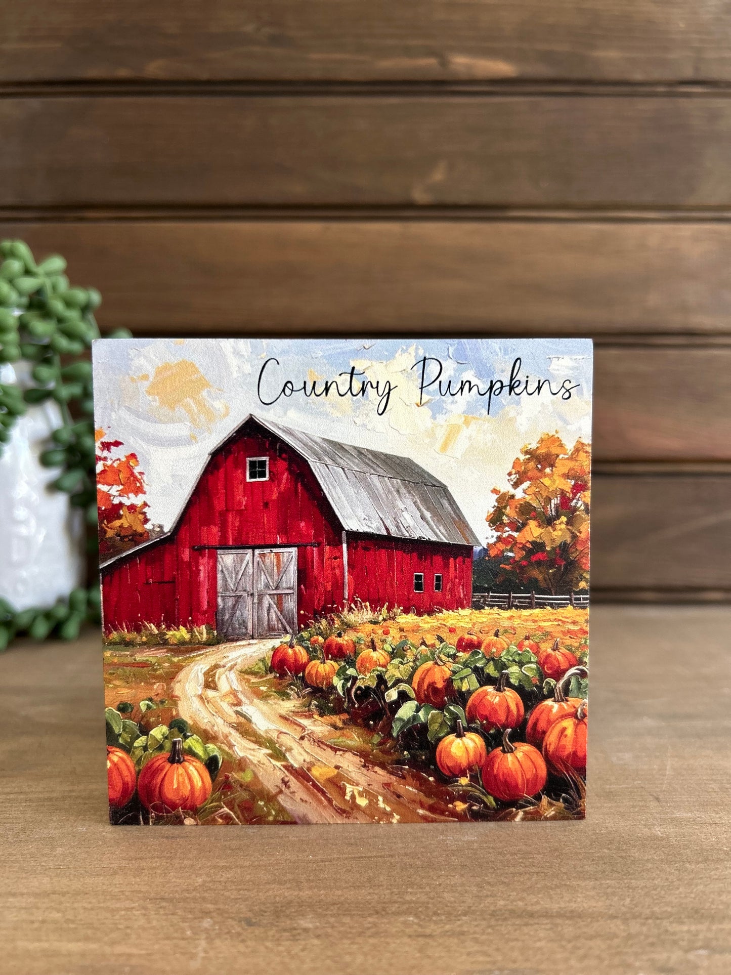Country Pumpkins - Fall Decor Rustic Wood Sign
