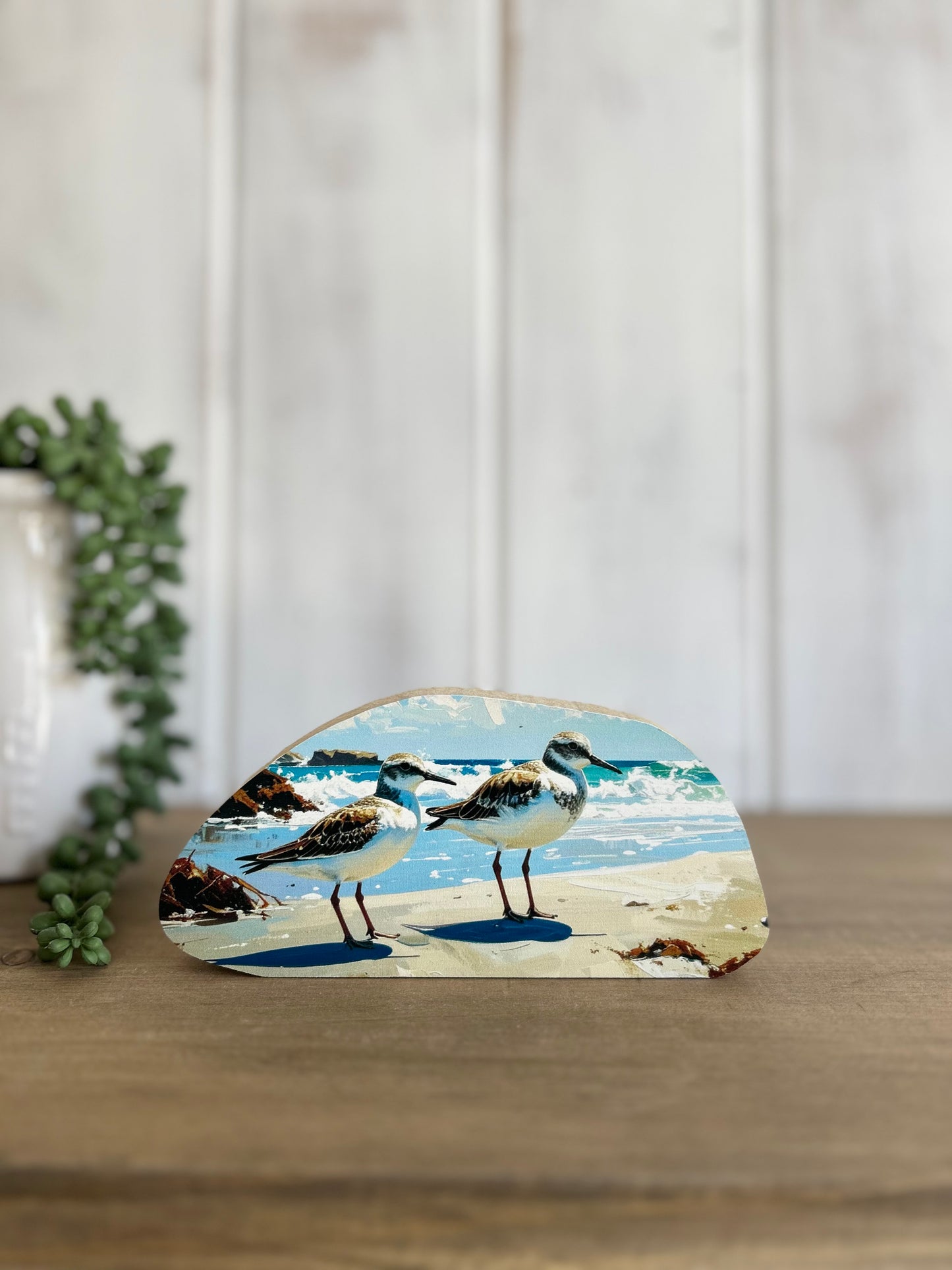 Sandpipers - Abstract Wood Sitter - Coastal/Beach Decor